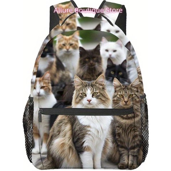 Muchos Gatos_2 (2) Mochila De Viaje, Gran Capacidad Con Correas De Hombro Ajustables Y MúLtiples Compartimentos, Mochila Para PortáTil Unisex 15Inch-image