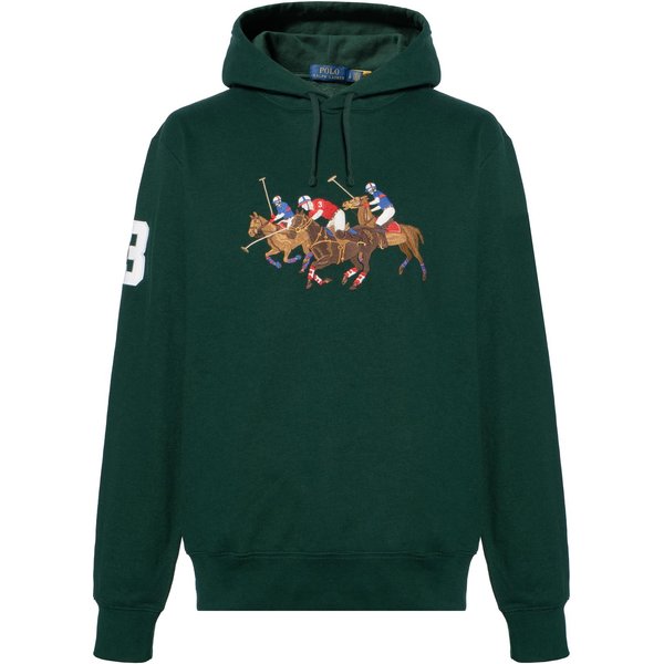 Polo Ralph Lauren FW23 Bluza Z Kapturem Z Haftowanym Logo MęSkie Bluzy Ciemnozielony 710823853-005 XL-image