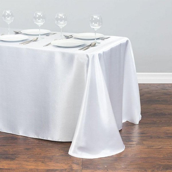 ProstokąTny Obrus Satynowy Obrus śLubny BożE Narodzenie Baby Shower Urodziny Bankiet WystróJ Domu Jadalnia Obrus 145X145Cm-image