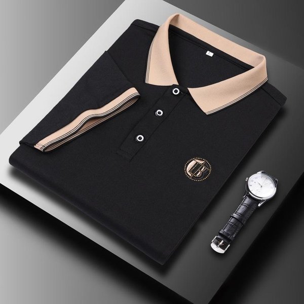 Camisa Polo De Manga Corta De Verano Para Hombre Con Bordado De Solapa, Moda Informal Para JóVenes Y De Mediana Edad Xxxl Gray-image