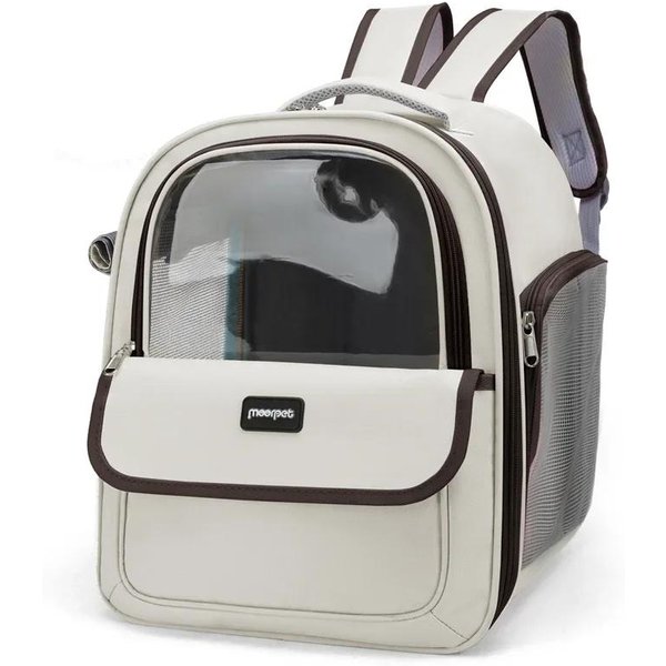 Bolsa Transportadora Para Gatos, Mochila PortáTil De PU Para Viajes Al Aire Libre Para Perros PequeñOs Y Gatos, Bolso De Hombro Transparente Y Transpirable, Suministros Para Mascotas-image