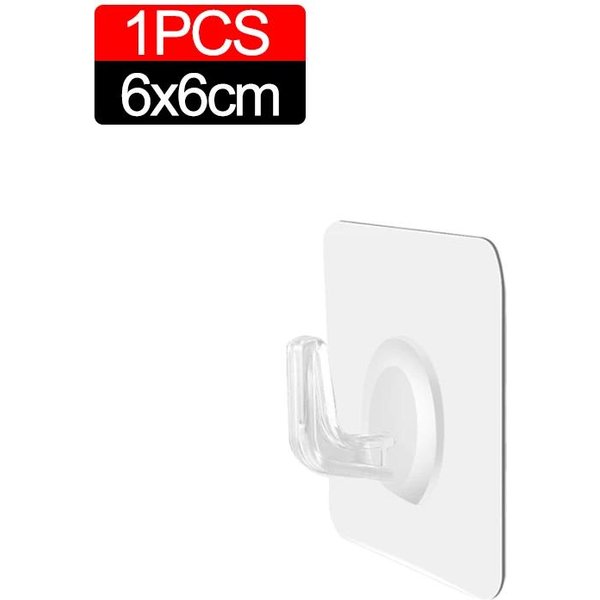 Ganchos De Pared Autoadhesivos Transparentes, Colgadores, Portallaves, Toalleros, Organizador De BañO, Estante De Cocina, Ganchos De Pared Adhesivos Fuertes-image