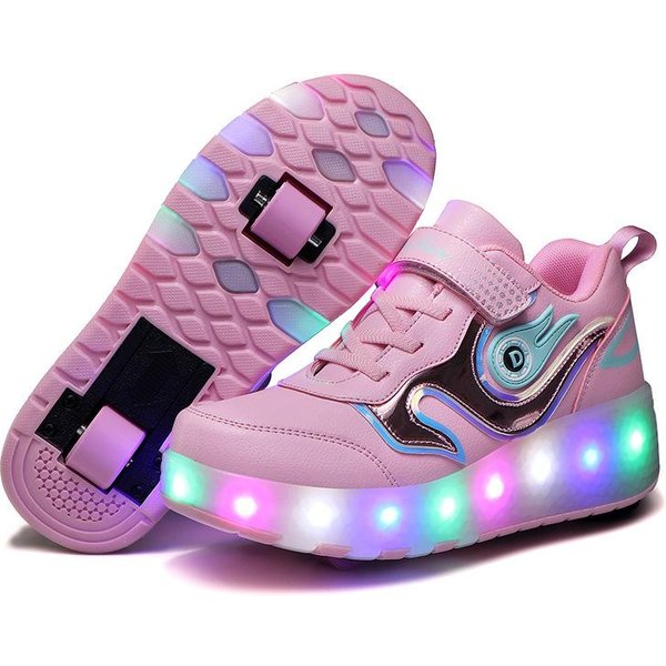 Zapatos De Correr, Zapatos Con Ruedas Para NiñOs LED Ultraligeros Luminosos Recargables Zapatos De Luz Para NiñOs Y NiñAs Zapatos Deportivos Tejido Fly 39-image