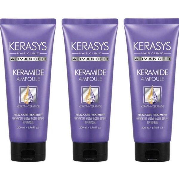Kerasys Ceramide Clinic OdżYwka Do WłOsóW KręConych I Zniszczonych 200 Ml × 3 Szt. – OdżYwcza Kuracja Do WłOsóW-image