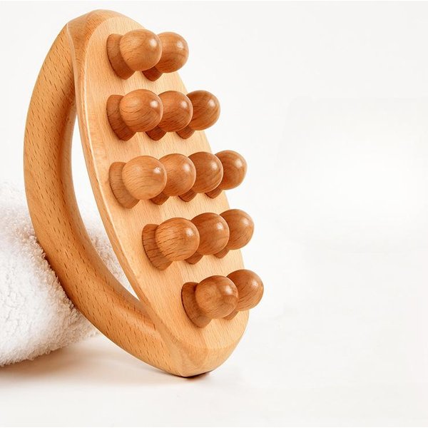Herramienta De Masaje De Terapia Con Madera, Cepillo De Masaje Corporal De Madera Para Eliminador De Celulitis, Alivio De La Piel, Modelado Corporal, Masajeador Para Drenaje LinfáTico-image