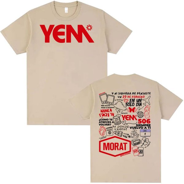Camiseta Estampada Con PatróN De ÁLbum Morat Yem Para Hombre Y Mujer Harajuku High Street Hip-Hop Verano 2025 AlgodóN Puro 100% Camiseta Estampada 4XL-image