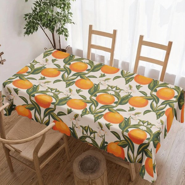 Mantel Rectangular Con Estampado De Frutas Naranja Para DecoracióN De Mesa Cocina Comedor Impermeable Reutilizable Manteles Para Mesa Comedor 140X180Cm-image