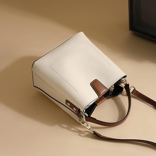 Bolsos De OtoñO E Invierno Nuevo Bolso De Cubo De Moda De Cuero Moderno Simple De Un Hombro Cruzado Bolso Tote Para Mujer-image