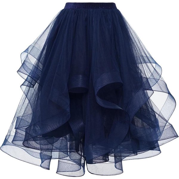 Damska SpóDnica Tiulowa Tutu W Rozmiarze Plus Size Syrenka Falista SpóDnica Midi Na Imprezę Taneczną Sukienka Druhny XL-image