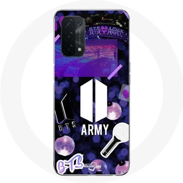 Funda Para Oppo A74 5G - Bangtan Sonyeondan - Logo BTS Army Bomb Lightstick - Flexible - Blanco - Mixto-image