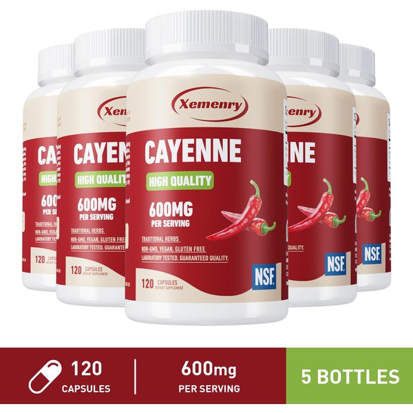 Extracto Puro De Chile En Polvo Xemenry, Contiene Extracto De Capsaicina, 600 Mg Por PorcióN, Suplemento Nutricional 120*5-image
