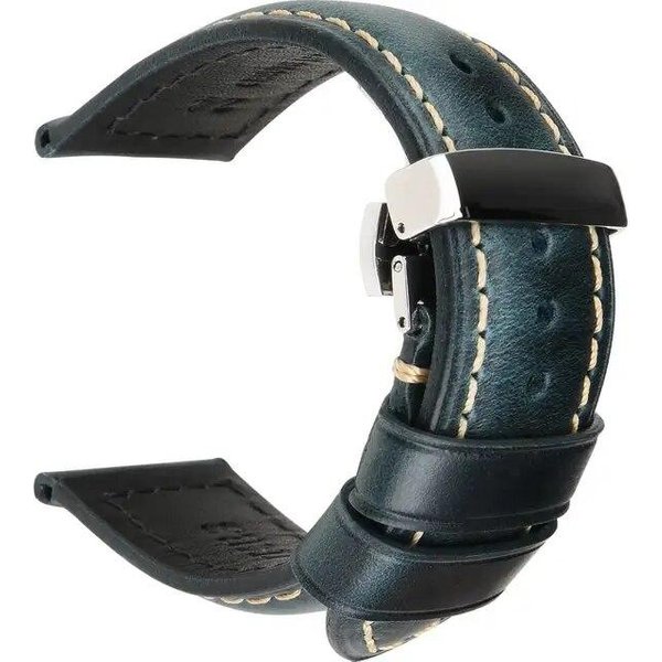 Maikes Luksusowa SkóRa CielęCa Oryginalna SkóRa BydlęCa Watchband Pasek Do Zegarka Pasek 18Mm 20Mm 22Mm 24Mm Bransoletki Wymiana Motylkowej Klamry 21Mm Gray-image