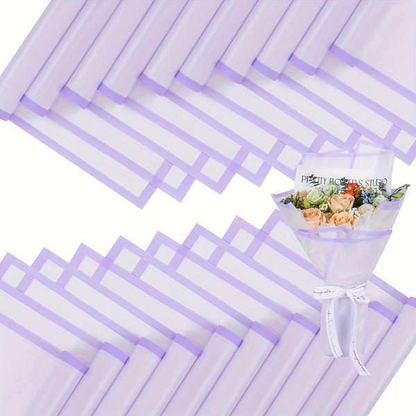 20 Piezas De Papel Para Envolver Flores: Papel Impermeable Para Envolver Ramos De Flores Para Manualidades De Bricolaje, Papel Para Envolver Suministros De FloristeríA 20Pcs-image