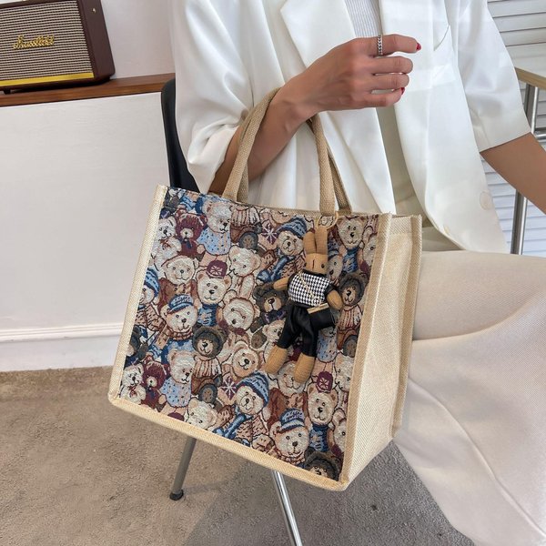 Torba Tote Na Ramię O DużEj PojemnośCi Dla Studentek, Klasa, Nowa Moda I Wszechstronna, PłóCienna, Do RęKi, Torba Dla Mamy, Modna Gray-image