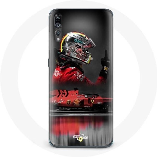 Funda - Maniacase - Huawei P20 - FóRmula 1 - Sebastian Vettel - Roja - Flexible Rojo-image
