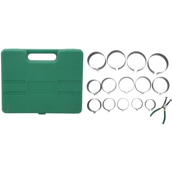 Juego De Compresor De Anillos De PistóN Profesional Universal Instalador Alicates Kit De Herramientas De 14 Bandas Para Coche CamióN Blue-image