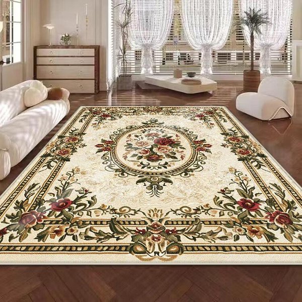 DecoracióN De DiseñO Floral Europeo Alfombra Para Sala De Estar Para El Hogar Antideslizante DecoracióN Para HabitacióN De NiñA Alfombra Para Dormitorio Suave Alfombra Para Mesa De Sofá FáCil De Limpiar 200*250Cm-image