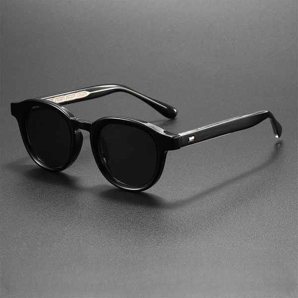 Okulary PrzeciwsłOneczne MężCzyźNi Kobiety Johnny Depp Styl Lemtosh Okulary PrzeciwsłOneczne Vintage OkrąGłA Rama Acetate Design Soczewka UV400 Oculos Gray-image