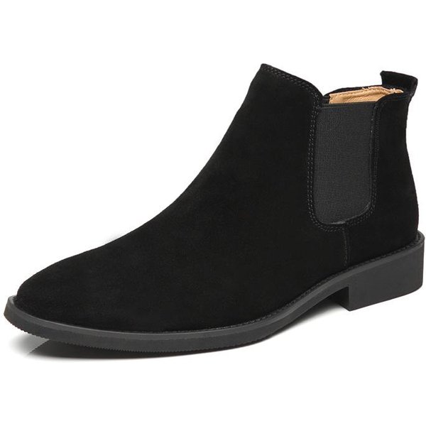 MęSkie Buty Typu Chelsea Brytyjskie Codzienne MęSkie SkóRzane Buty MęSkie Buty Motocyklowe MęSkie Buty 42 Black-image