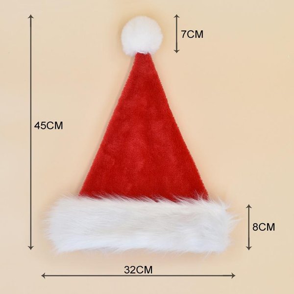 Gorro NavideñO De Papá Noel, Gorro Rojo Largo De Felpa Para Fiestas NavideñAs Para Adultos Y NiñOs, Unisex, Suministros Festivos Para Fiestas De AñO Nuevo 2023-image