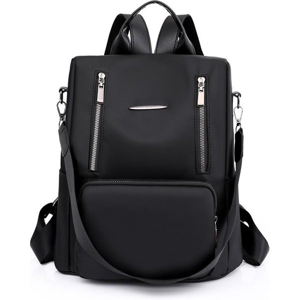 Nueva VersióN Coreana Mochila De Tela Oxford De Gran Capacidad Simple Ligera Casual Y Moderna Mochila Simple Black-image