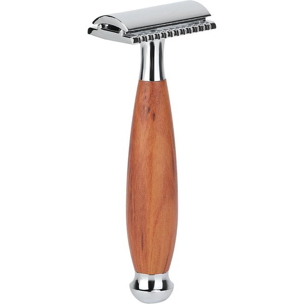 Maquinilla De Afeitar CláSica De Doble Hoja Para Hombre Manual Afeitadora Mango De Madera-image