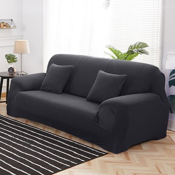 Funda De Sofá EláStica Impermeable De Alta Calidad Para 1/2/3/4 Plazas, Funda De Sofá Seccional Para Sala De Estar, Protector EláStico Para Muebles 1 Seat Negro-image