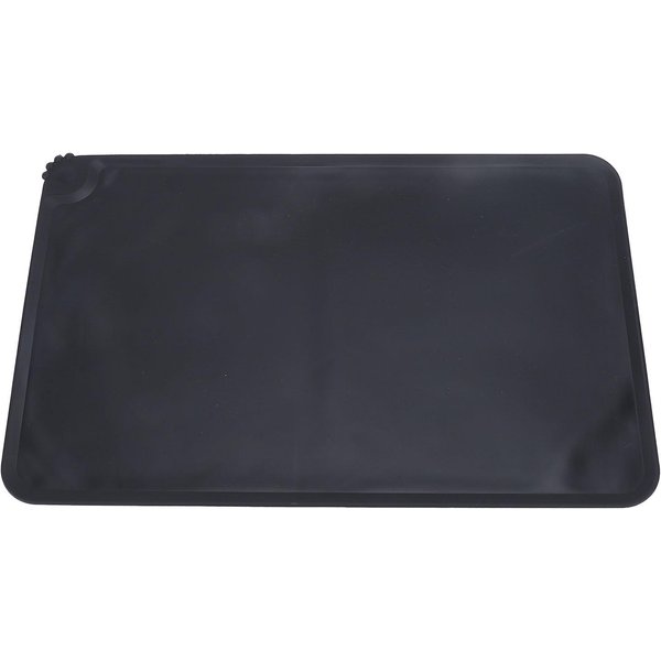Alfombrilla De Silicona Para AlimentacióN De Mascotas, A Prueba De Derrames, Antideslizante, Lavable, Bonita, Para Gatos, Perros, Comida Y Agua Negro-image