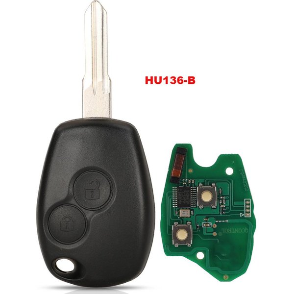 Jingyuqin 2 Przyciski Kluczyk Zdalny Dla Renault Duster Modus Clio 3 Twingo Dacia Logan Sandero Kangoo 433Mhz Chip PCF7947/7946/4A PCF7947 Chip Ube Kolor-image