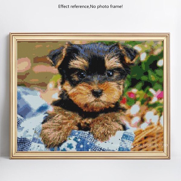 Diamentowe Malowanie ZwierząT Rhinestone Diamentowe Hafty Z Psem śCiegiem KrzyżYkowym 20X30CM Black-image