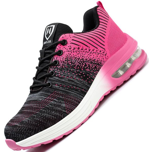 Buty Robocze Air Cushion OddychająCe Buty Robocze MęSkie Damskie Buty Robocze Buty Robocze Ze Stalowym Noskiem Buty Robocze Odporne Na Przebicie Unisex 39 Pink-image