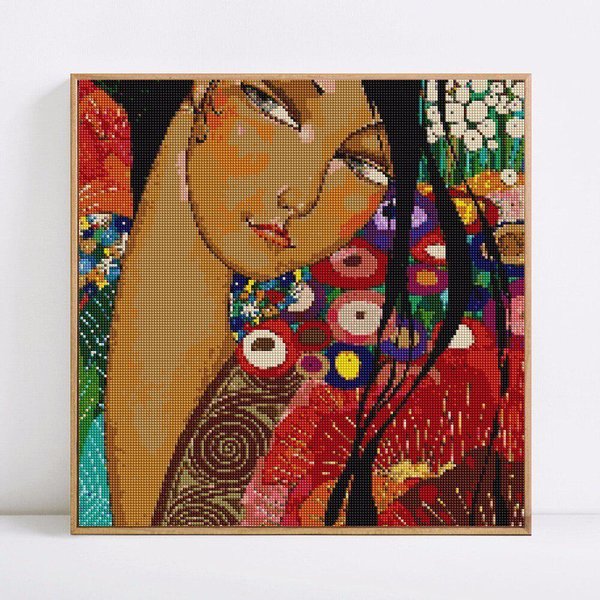 Pintura De Diamantes Piedras Redondas NiñAs Mosaico De Diamantes DiseñO Completo Retratos 30X30-image