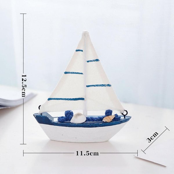 DecoracióN De Barco De Vela Azul De Madera Estilo MediterráNeo ArtesaníA Marina De Madera Para Decorar Adornos Decoraciones Para Fiestas En Casa White-image