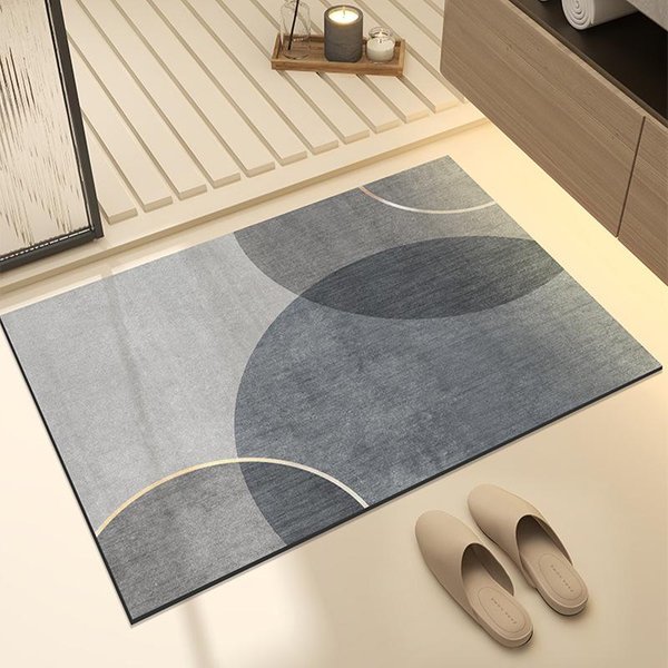 Alfombrilla De BañO Antideslizante Absorbente Para Inodoro Super Puerta Inodoro Barro De Diatomeas Secado RáPido Alfombrilla Para Pies De BañO 40 * 60Cm Gray-image