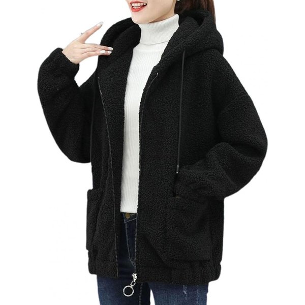 Damska Bluza Z Polaru JagnięCego, Pogrubiona, Jesienno-Zimowa, LuźNa, W Stylu KoreańSkim, Rozpinana Na Zamek, Polar Typu Teddy Xxxl-image