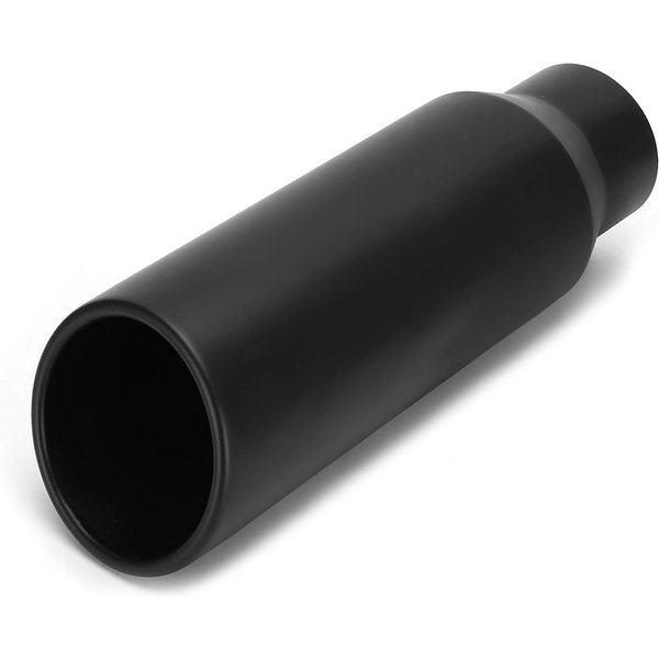 Samochodowa Rura Wydechowa Stal Nierdzewna 80Mm 3.1Cala Wlot 102Mm 4 Cale Wylot Uniwersalna KońCóWka Wydechowa Czarna Black Czarny-image