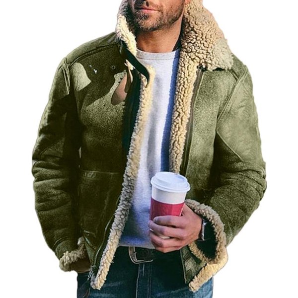 Chaqueta De Hombre Piel SintéTica Todo En Uno Top De Invierno Chaqueta De Piel SintéTica 5XL-image