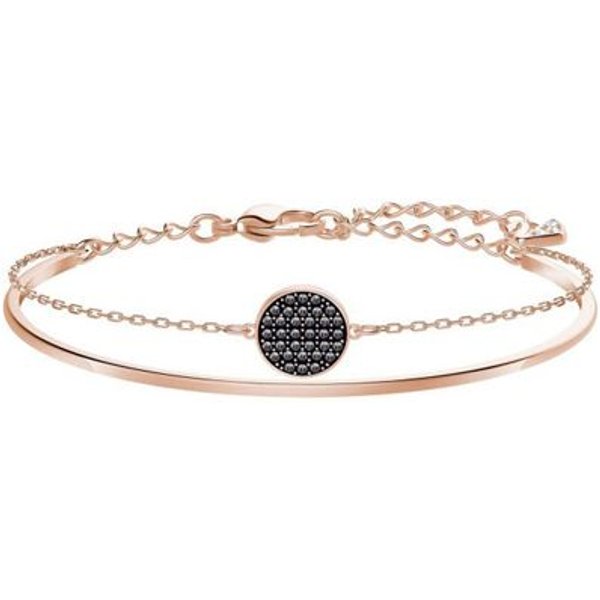 Pulsera De Cadena Retorcida Dos En Uno Con Logo Redondo Ginger Swarovski Para Mujer Color Oro Rosa 5389046 Box (Random Color) Beige-image