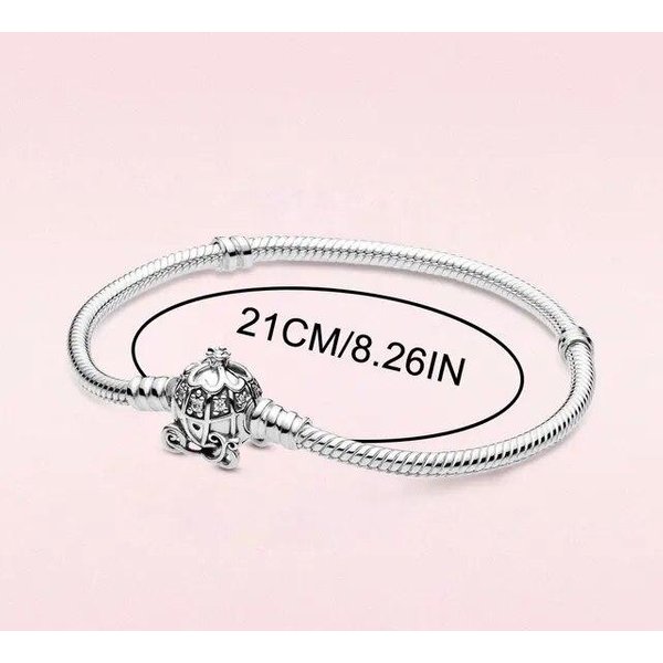 Charm Plata De Ley 925 Cenicienta Abalorio Calabaza Coche Colgante Pulsera JoyeríA Mujer Regalo-image