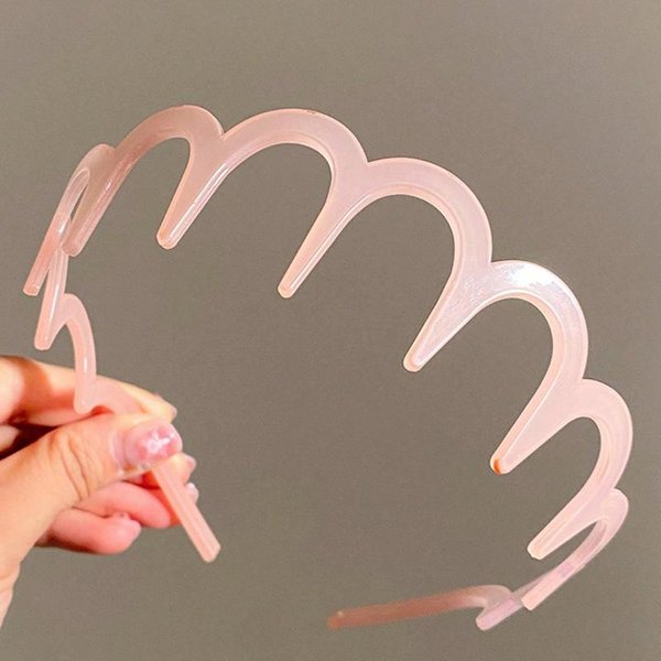 1 Szt. 38 Cm/14,96 Cala AntypośLizgowa ZąBkowana Lekka Plastikowa Opaska Do WłOsóW, Modna Wszechstronna Elegancka Prosta Minimalistyczna Akcesoria Do WłOsóW Odpowiednie-image