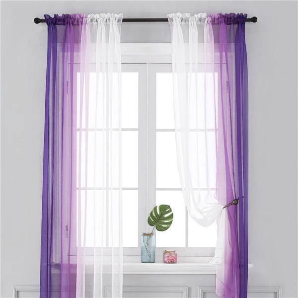 Gradientowe Tiulowe ZasłOny Do Salonu Sypialnia Organza ZasłOna Z Woalu Na Panele Do ObróBki Okien ZasłOny 1 Sztuk W132Xl244Cm 1Pc-image