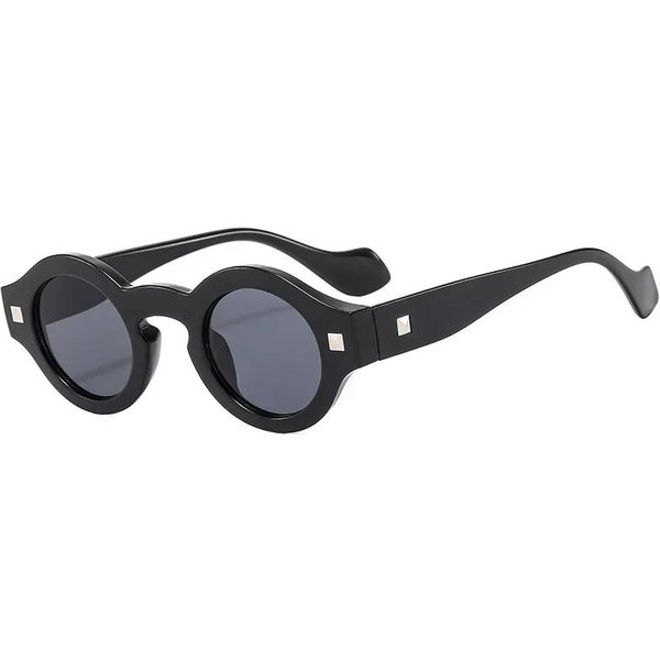 Gafas De Sol Redondas PequeñAs Vintage Mujer Hombre Gafas De Sol Femeninas Elegantes De Lujo DiseñAdor ProteccióN UV400 Oculus Gafas De Sol As Picture Black-image