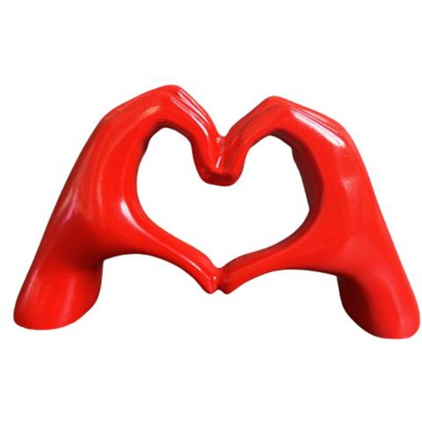 Figura De Mano Con Forma De CorazóN De Amor, Estatua De Resina Con Gesto En Forma De CorazóN, Escultura Para DecoracióN De Escritorio, Hogar, Oficina, Boda, Fiesta Rojo-image