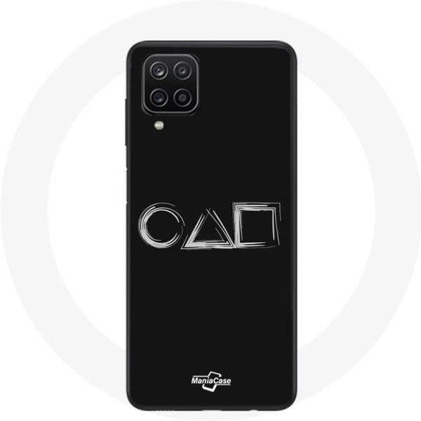 Funda - Maniacase - Samsung Galaxy A12 - Logo Squid Game - Fondo Negro - Flexible Negro-image