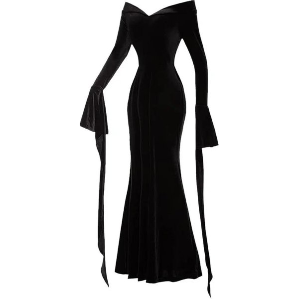 Nuevo Disfraz Familiar De Cosplay Los Addams MiéRcoles Addams Disfraz De Halloween Vestido Negro Manchas Blancas Para Mujeres Disfraz De Cosplay XXL Black-image