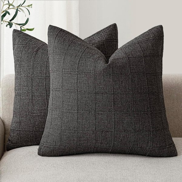 Funda De CojíN Cuadrada Blanca Chenilla Boho 50X50Cm Funda De CojíN Decorativa Funda De CojíN Simple Para Sofá Silla SillóN 45X45Cm Gray-image