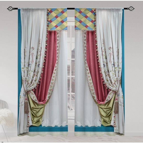 2 Szt. Europejski Styl Retro 3D Drukowane Przezroczyste ZasłOny Wielosceniczne Poliestrowe Kieszenie Na DrążEk Dekoracyjne ZasłOny Do Salonu 100W130H(Cm)40X51In&Rod Pocket-image