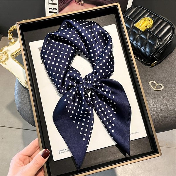 Modne Drukowane Jedwabne Opaski Do WłOsóW Szalik Kobiety Wiosna Elegancka Kwiatowa Bandana Chusta Na Szyję Opaski Na GłOwę Foulard Damskie Szaliki One Size-image