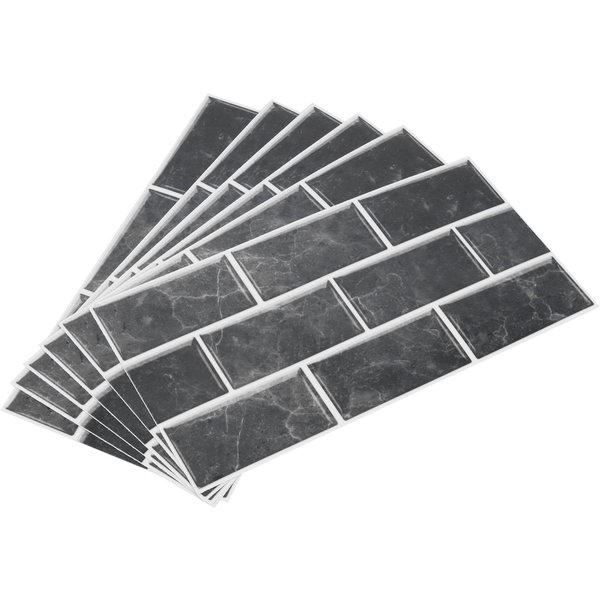 6 Pegatinas De ImitacióN De Azulejos, Autoadhesivas, De Pvc, Resistentes Al Aceite, Para Pared Del Hogar.-image