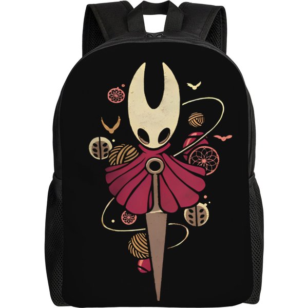 Mochila Hornet Y Caballero Para Hombres Mujeres Adolescentes Escuela Secundaria Senderismo Viaje Mochila Diaria Juego Hollow Knight Bolso De Hombro Para PortáTil Deportes-image